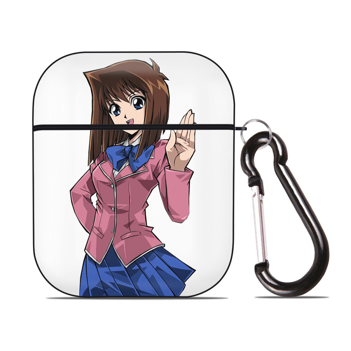 （画像用） 遊☆戯☆王 Yu-Gi-Oh! AirPods 第2世代保護ケース ハードシェル ブラック 耐衝撃・防指紋・カラビナ付き