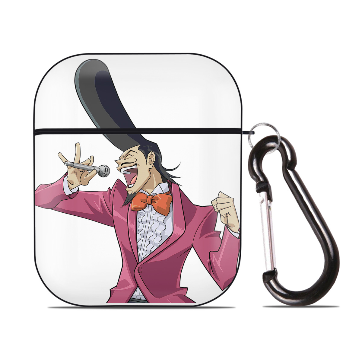 （画像用） 遊☆戯☆王 Yu-Gi-Oh! AirPods 第2世代保護ケース ハードシェル ブラック 耐衝撃・防指紋・カラビナ付き