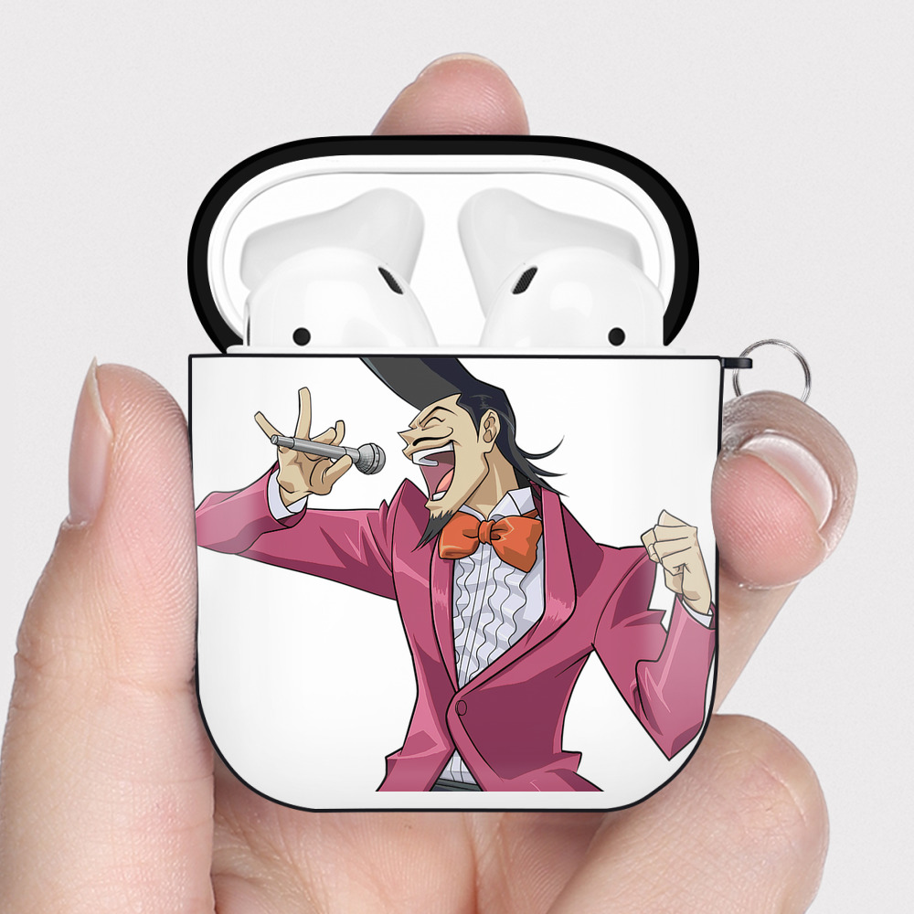 （画像用） 遊☆戯☆王 Yu-Gi-Oh! AirPods 第2世代保護ケース ハードシェル ブラック 耐衝撃・防指紋・カラビナ付き
