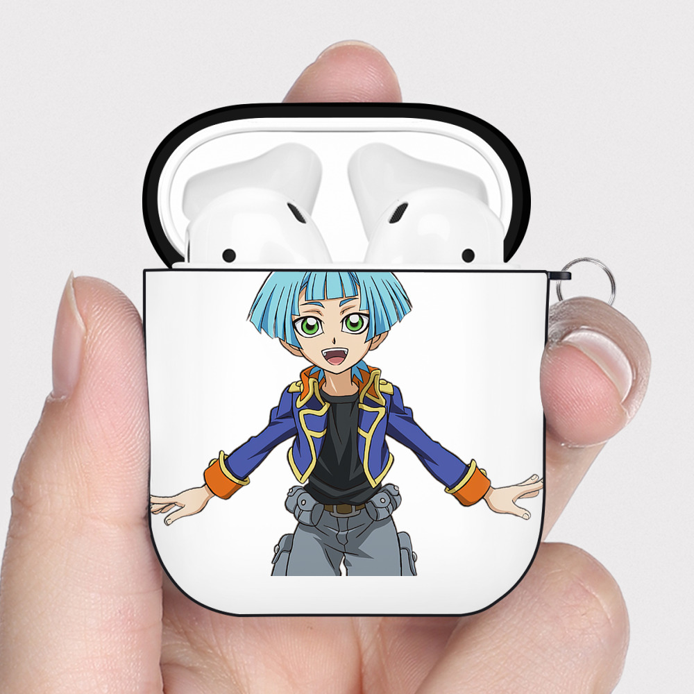 （画像用） 遊☆戯☆王 Yu-Gi-Oh! AirPods 第2世代保護ケース ハードシェル ブラック 耐衝撃・防指紋・カラビナ付き