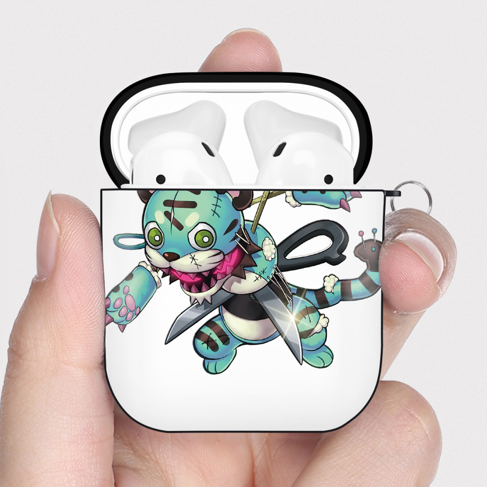 （画像用） 遊☆戯☆王 Yu-Gi-Oh! AirPods 第2世代保護ケース ハードシェル ブラック 耐衝撃・防指紋・カラビナ付き
