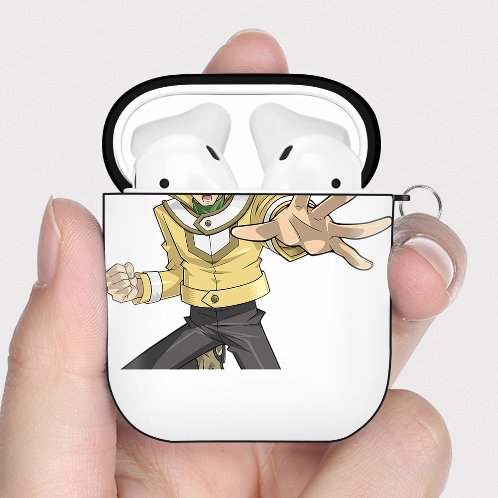 （画像用） 遊☆戯☆王 Yu-Gi-Oh! AirPods 第2世代保護ケース ハードシェル ブラック 耐衝撃・防指紋・カラビナ付き