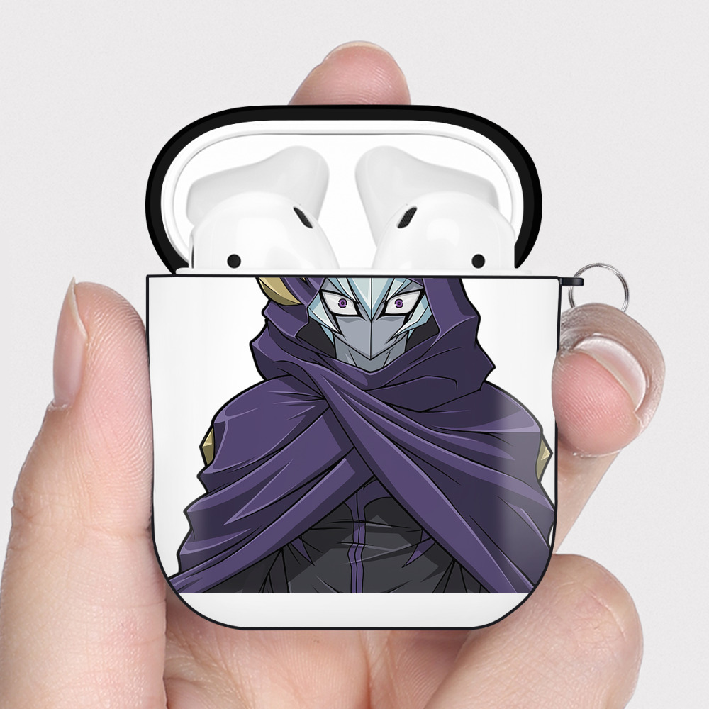 （画像用） 遊☆戯☆王 Yu-Gi-Oh! AirPods 第2世代保護ケース ハードシェル ブラック 耐衝撃・防指紋・カラビナ付き