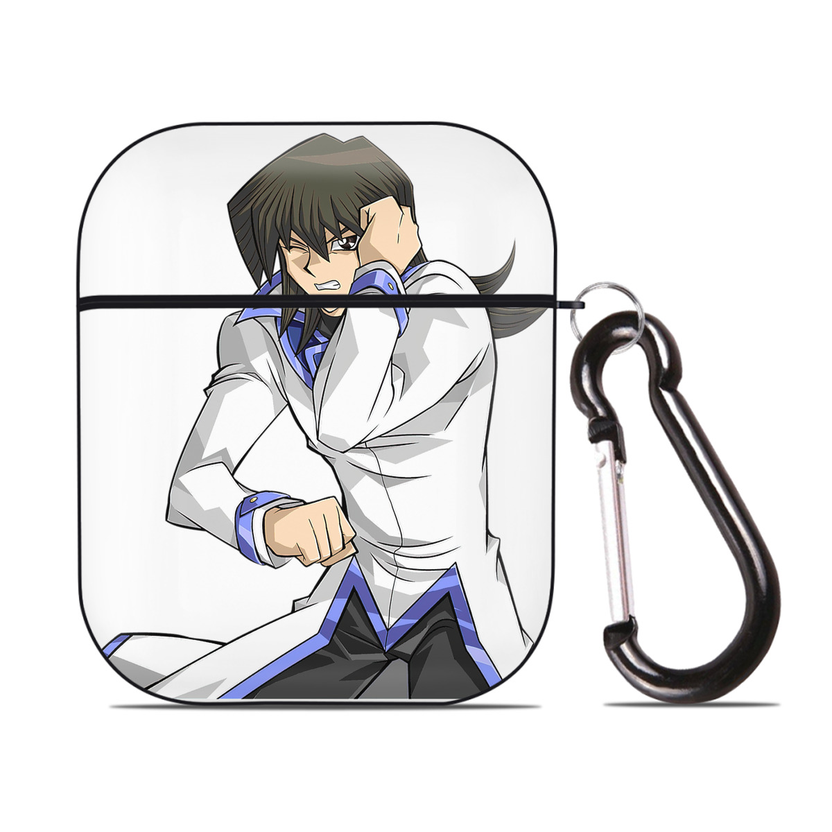 （画像用） 遊☆戯☆王 Yu-Gi-Oh! AirPods 第2世代保護ケース ハードシェル ブラック 耐衝撃・防指紋・カラビナ付き