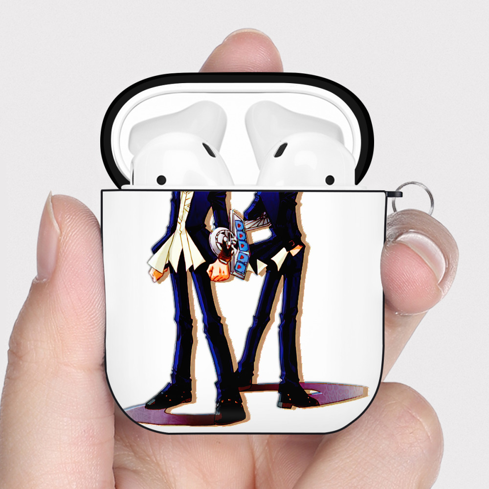 （画像用） 遊☆戯☆王 Yu-Gi-Oh! AirPods 第2世代保護ケース ハードシェル ブラック 耐衝撃・防指紋・カラビナ付き