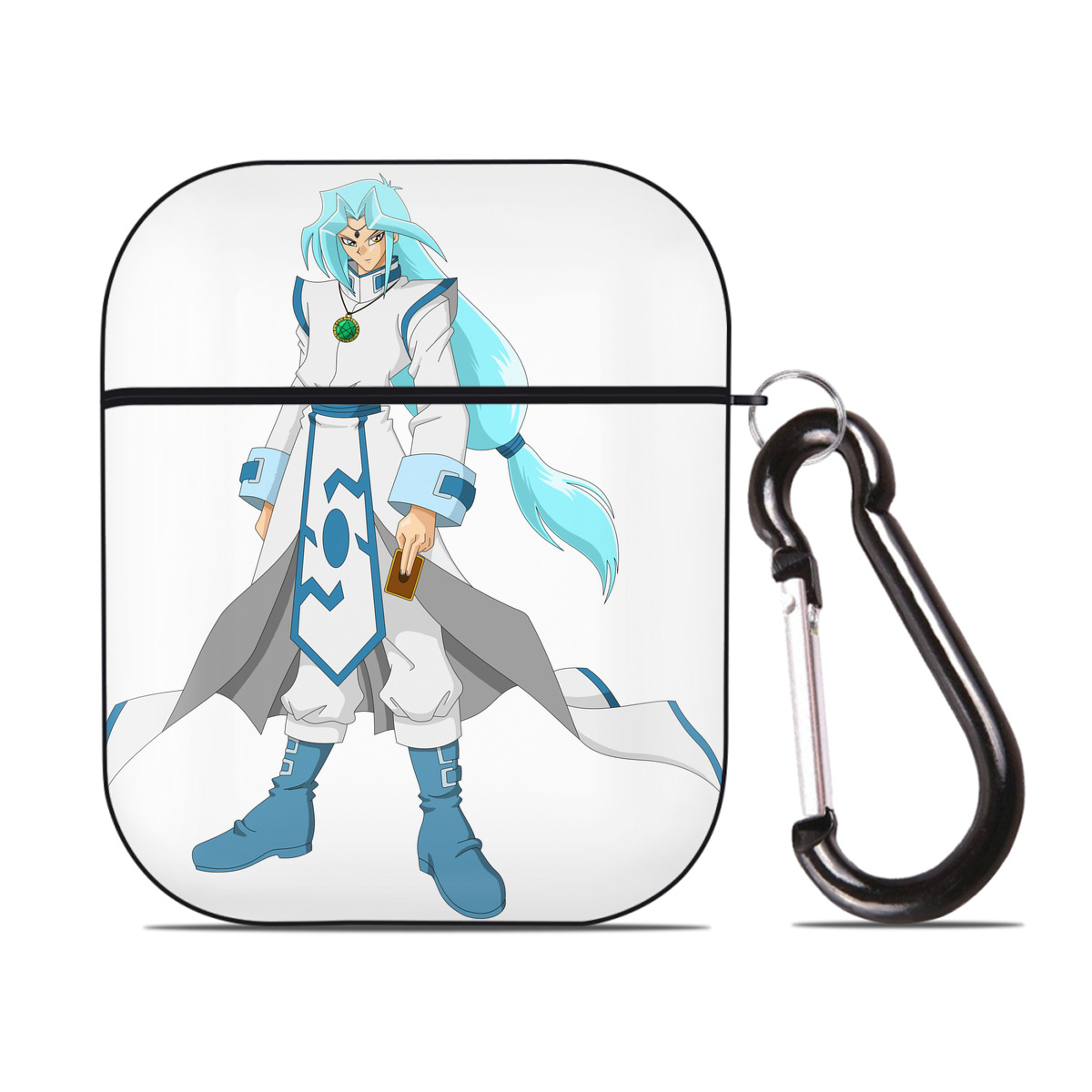 （画像用） 遊☆戯☆王 Yu-Gi-Oh! AirPods 第2世代保護ケース ハードシェル ブラック 耐衝撃・防指紋・カラビナ付き