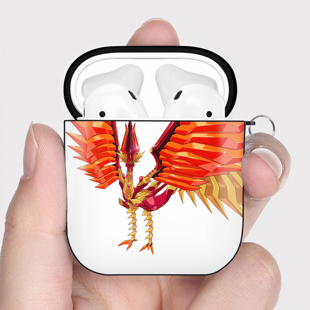 （画像用） 遊☆戯☆王 Yu-Gi-Oh! AirPods 第2世代保護ケース ハードシェル ブラック 耐衝撃・防指紋・カラビナ付き
