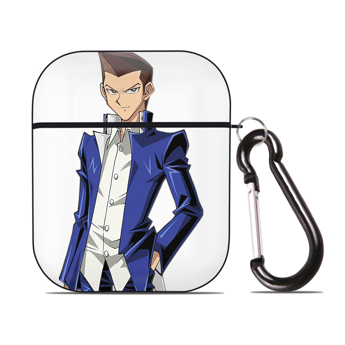 （画像用） 遊☆戯☆王 Yu-Gi-Oh! AirPods 第2世代保護ケース ハードシェル ブラック 耐衝撃・防指紋・カラビナ付き
