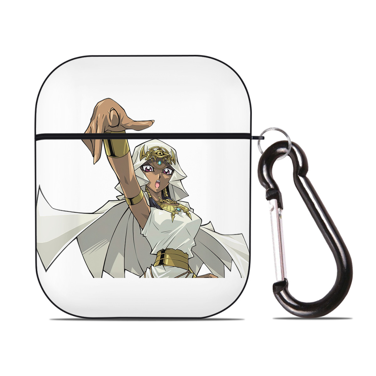 （画像用） 遊☆戯☆王 Yu-Gi-Oh! AirPods 第2世代保護ケース ハードシェル ブラック 耐衝撃・防指紋・カラビナ付き
