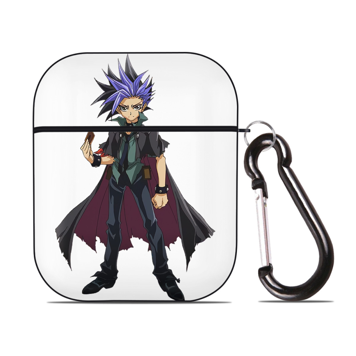 （画像用） 遊☆戯☆王 Yu-Gi-Oh! AirPods 第2世代保護ケース ハードシェル ブラック 耐衝撃・防指紋・カラビナ付き