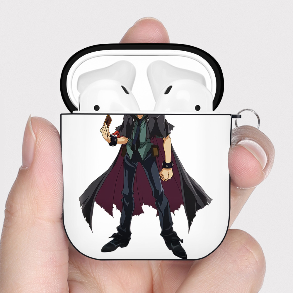 （画像用） 遊☆戯☆王 Yu-Gi-Oh! AirPods 第2世代保護ケース ハードシェル ブラック 耐衝撃・防指紋・カラビナ付き