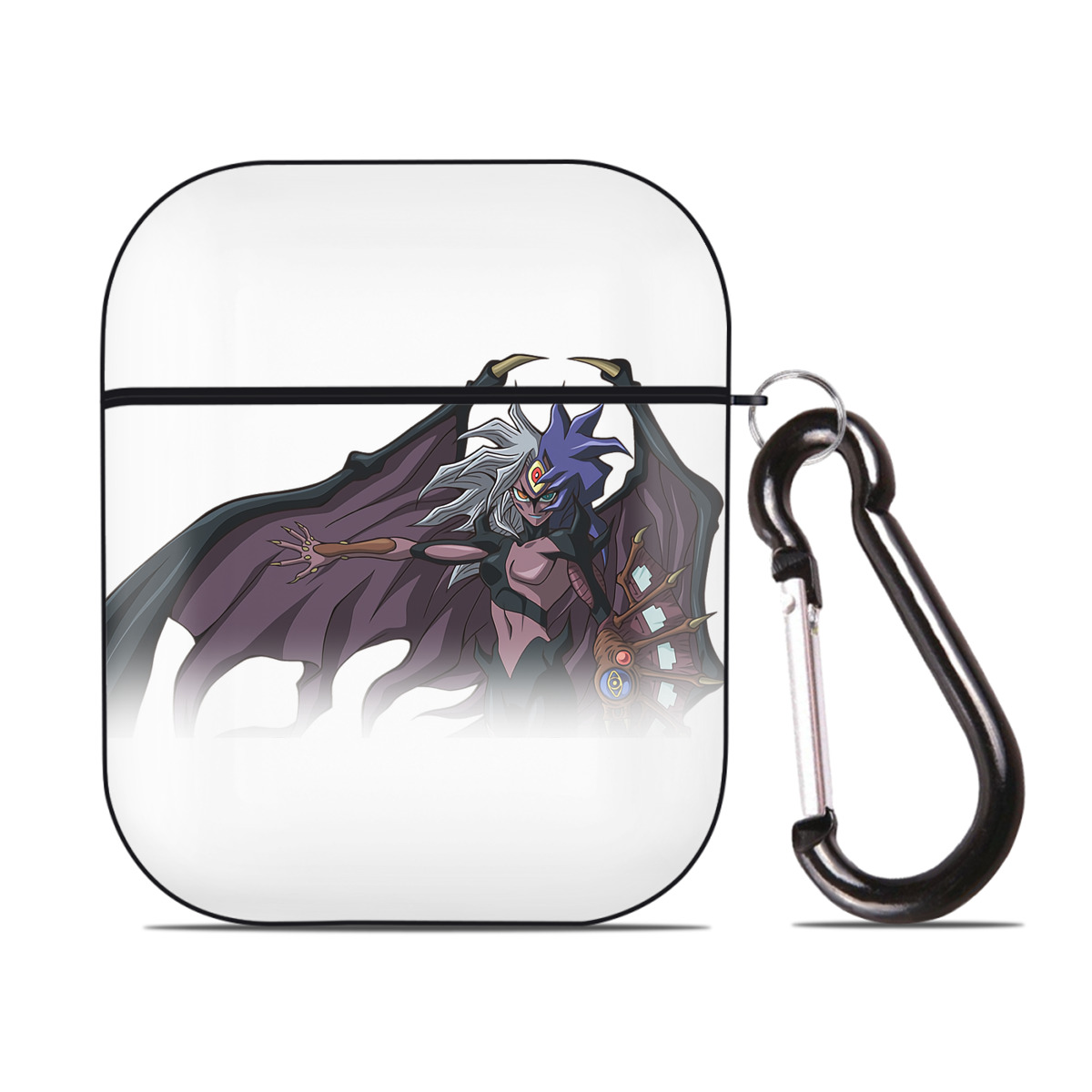 （画像用） 遊☆戯☆王 Yu-Gi-Oh! AirPods 第2世代保護ケース ハードシェル ブラック 耐衝撃・防指紋・カラビナ付き