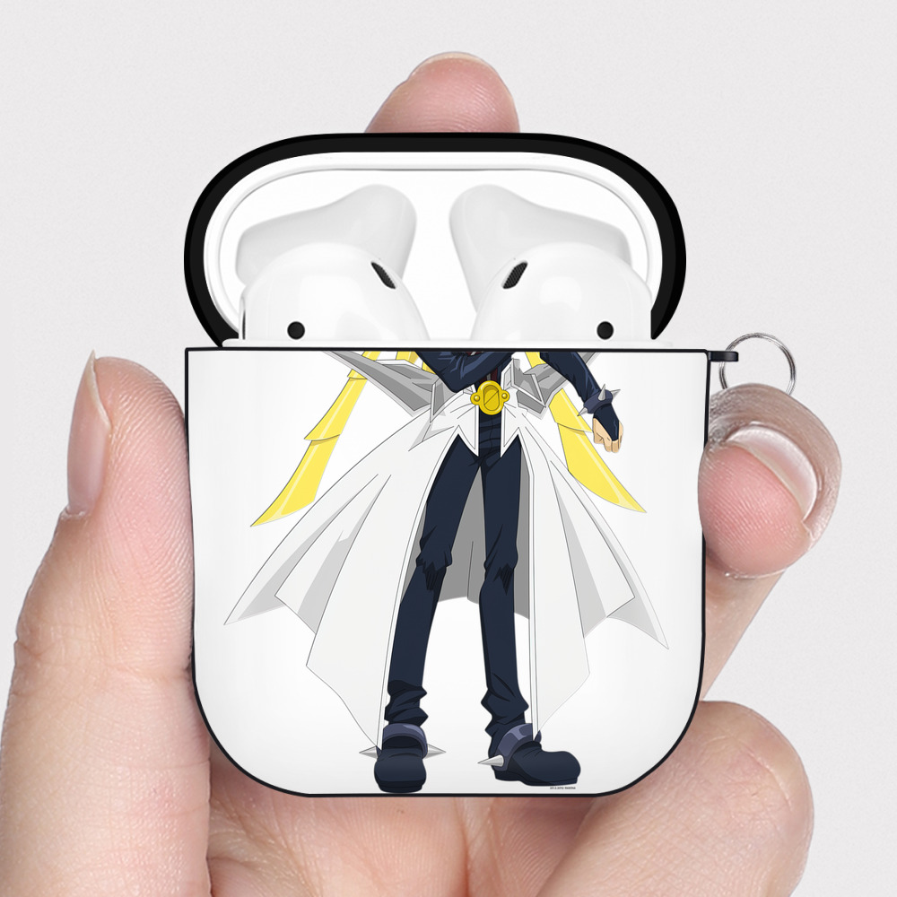 （画像用） 遊☆戯☆王 Yu-Gi-Oh! AirPods 第2世代保護ケース ハードシェル ブラック 耐衝撃・防指紋・カラビナ付き