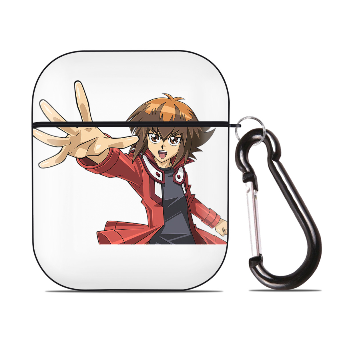 （画像用） 遊☆戯☆王 Yu-Gi-Oh! AirPods 第2世代保護ケース ハードシェル ブラック 耐衝撃・防指紋・カラビナ付き
