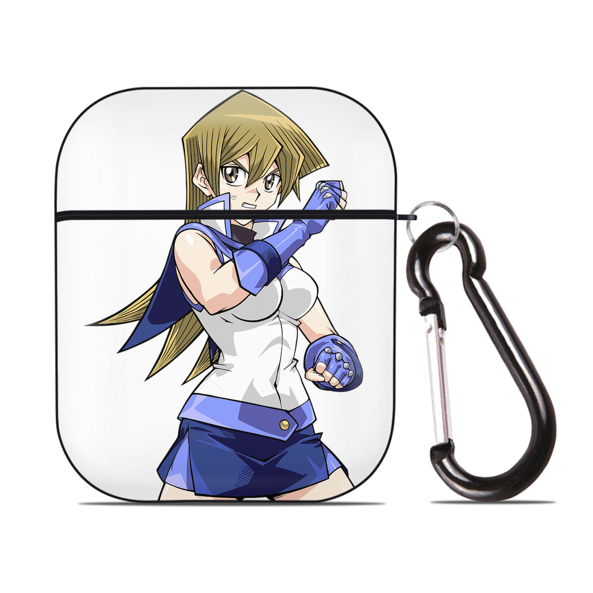 （画像用） 遊☆戯☆王 Yu-Gi-Oh! AirPods 第2世代保護ケース ハードシェル ブラック 耐衝撃・防指紋・カラビナ付き