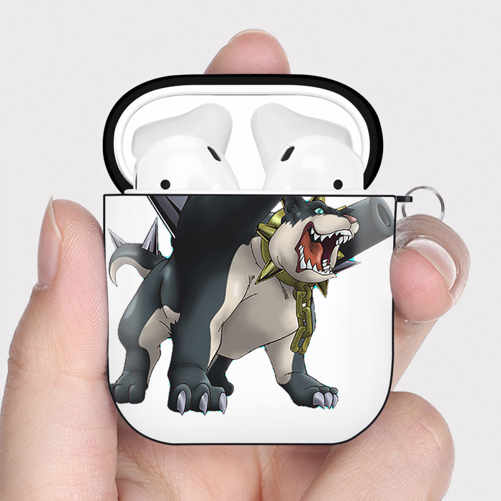 （画像用） 遊☆戯☆王 Yu-Gi-Oh! AirPods 第2世代保護ケース ハードシェル ブラック 耐衝撃・防指紋・カラビナ付き