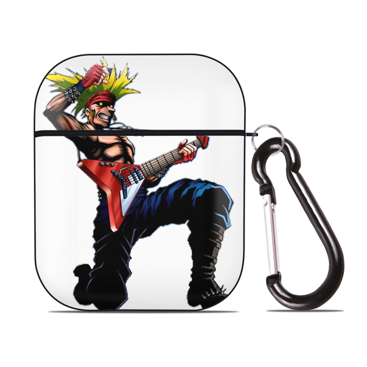 （画像用） 遊☆戯☆王 Yu-Gi-Oh! AirPods 第2世代保護ケース ハードシェル ブラック 耐衝撃・防指紋・カラビナ付き