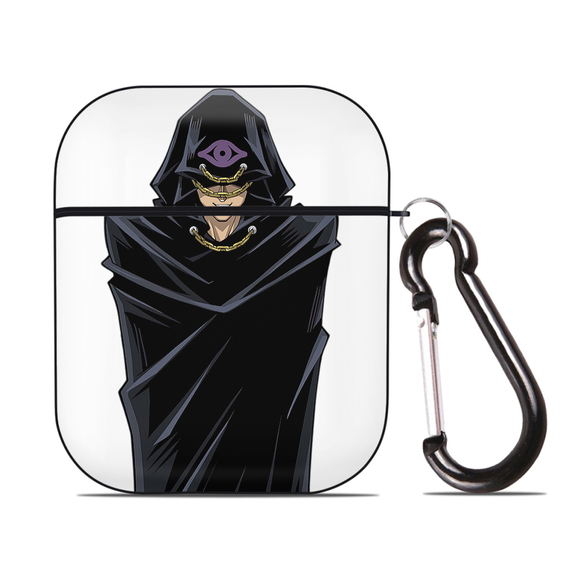（画像用） 遊☆戯☆王 Yu-Gi-Oh! AirPods 第2世代保護ケース ハードシェル ブラック 耐衝撃・防指紋・カラビナ付き