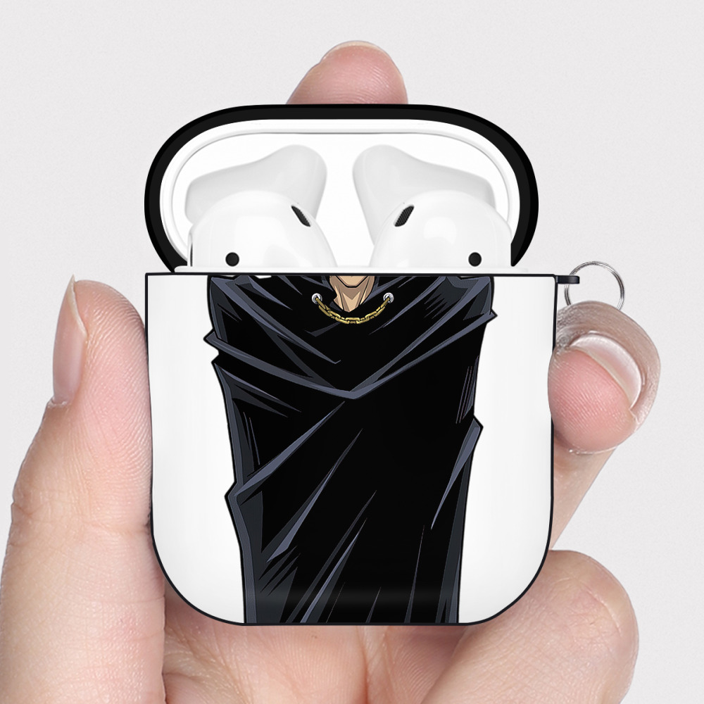 （画像用） 遊☆戯☆王 Yu-Gi-Oh! AirPods 第2世代保護ケース ハードシェル ブラック 耐衝撃・防指紋・カラビナ付き