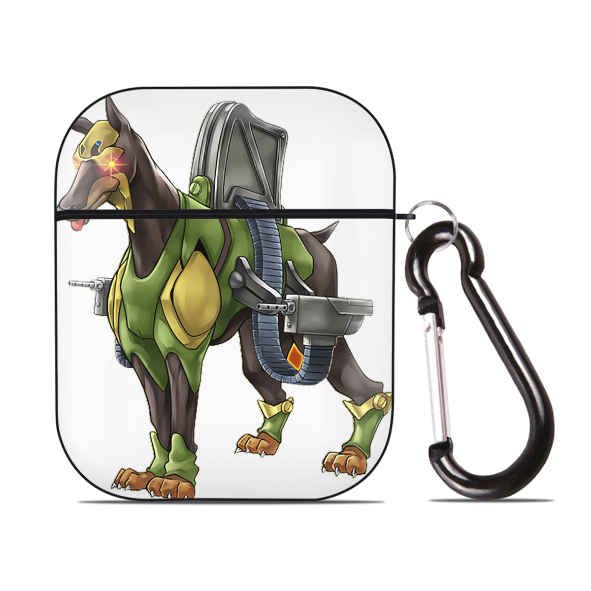 （画像用） 遊☆戯☆王 Yu-Gi-Oh! AirPods 第2世代保護ケース ハードシェル ブラック 耐衝撃・防指紋・カラビナ付き