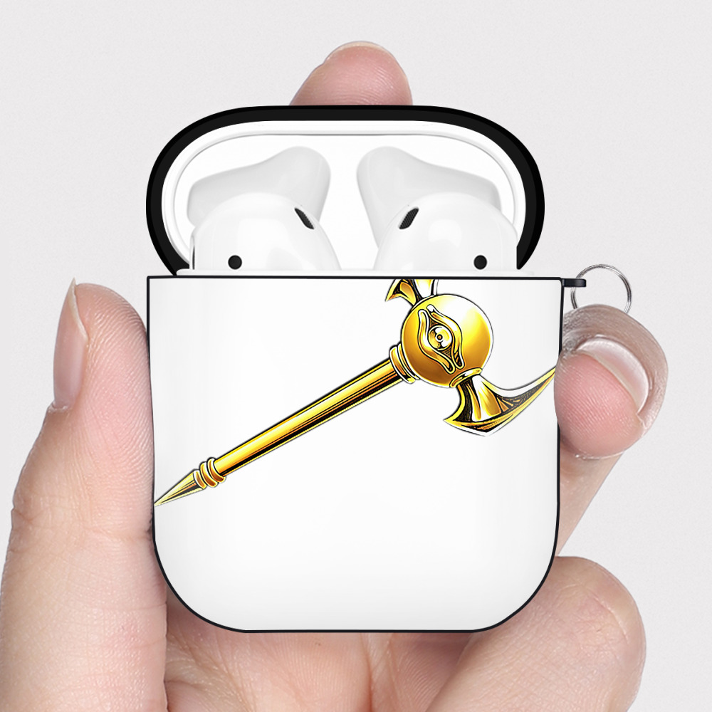 （画像用） 遊☆戯☆王 Yu-Gi-Oh! AirPods 第2世代保護ケース ハードシェル ブラック 耐衝撃・防指紋・カラビナ付き