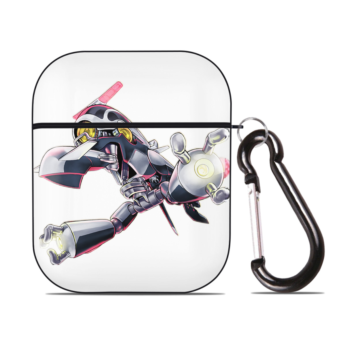 （画像用） 遊☆戯☆王 Yu-Gi-Oh! AirPods 第2世代保護ケース ハードシェル ブラック 耐衝撃・防指紋・カラビナ付き