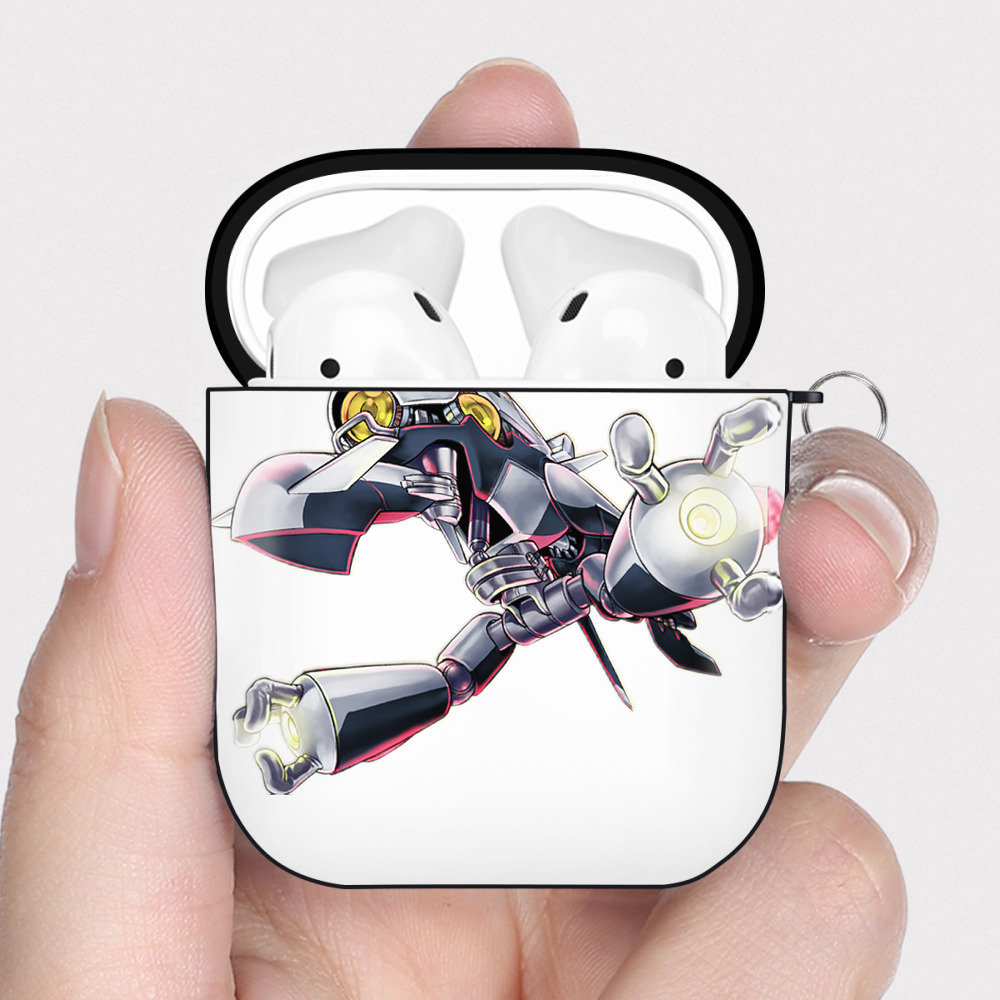 （画像用） 遊☆戯☆王 Yu-Gi-Oh! AirPods 第2世代保護ケース ハードシェル ブラック 耐衝撃・防指紋・カラビナ付き
