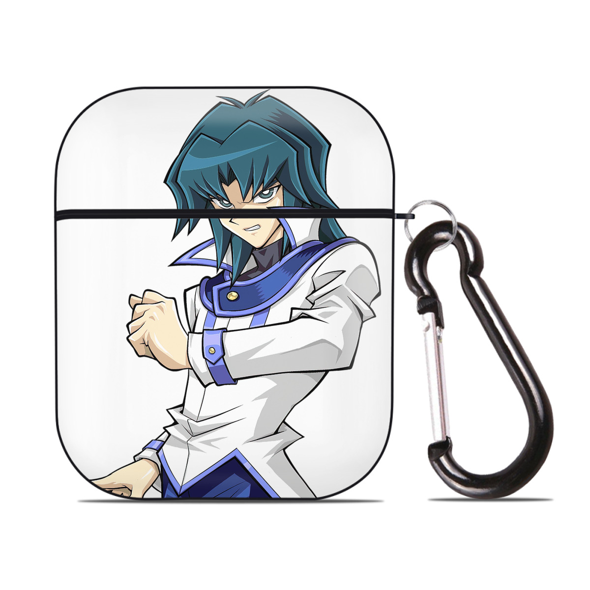 （画像用） 遊☆戯☆王 Yu-Gi-Oh! AirPods 第2世代保護ケース ハードシェル ブラック 耐衝撃・防指紋・カラビナ付き