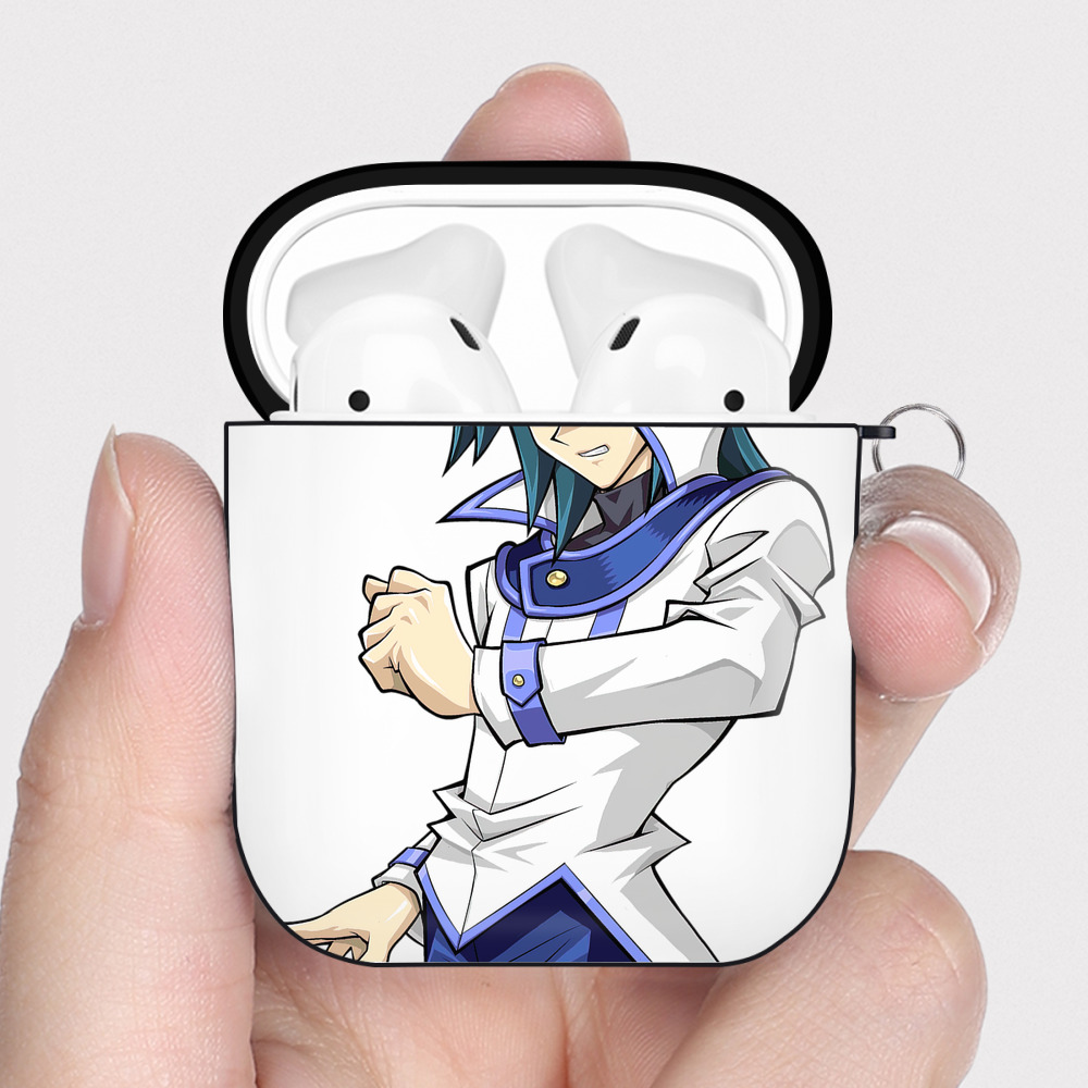 （画像用） 遊☆戯☆王 Yu-Gi-Oh! AirPods 第2世代保護ケース ハードシェル ブラック 耐衝撃・防指紋・カラビナ付き