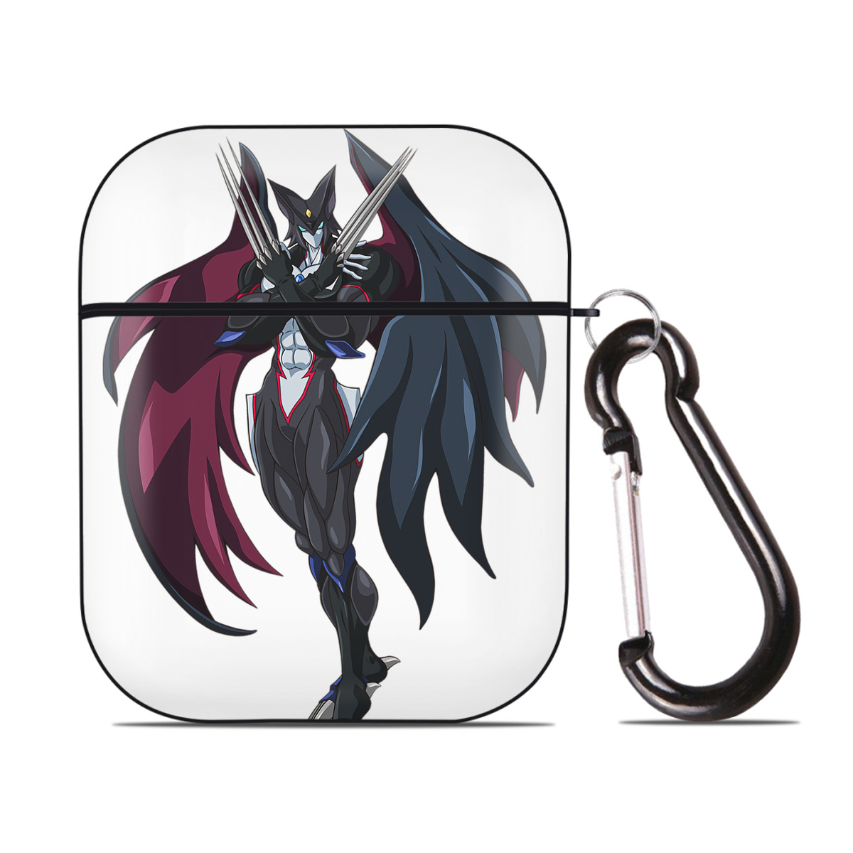 （画像用） 遊☆戯☆王 Yu-Gi-Oh! AirPods 第2世代保護ケース ハードシェル ブラック 耐衝撃・防指紋・カラビナ付き