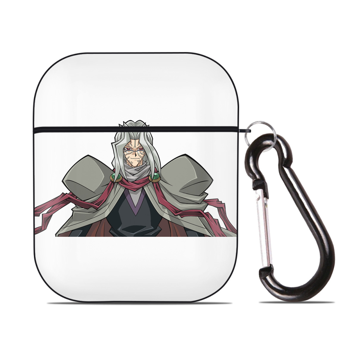 （画像用） 遊☆戯☆王 Yu-Gi-Oh! AirPods 第2世代保護ケース ハードシェル ブラック 耐衝撃・防指紋・カラビナ付き