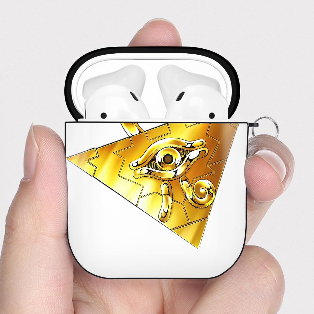 （画像用） 遊☆戯☆王 Yu-Gi-Oh! AirPods 第2世代保護ケース ハードシェル ブラック 耐衝撃・防指紋・カラビナ付き