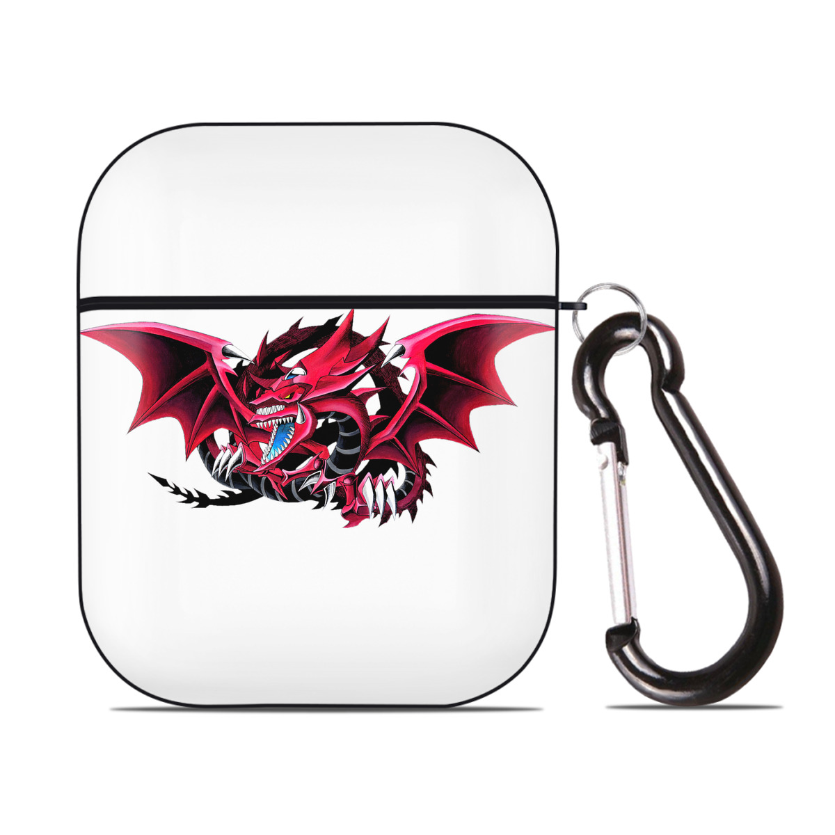 （画像用） 遊☆戯☆王 Yu-Gi-Oh! AirPods 第2世代保護ケース ハードシェル ブラック 耐衝撃・防指紋・カラビナ付き