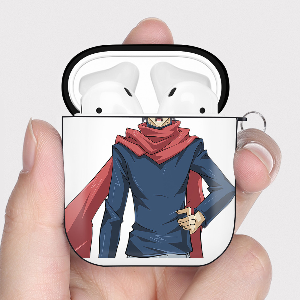 （画像用） 遊☆戯☆王 Yu-Gi-Oh! AirPods 第2世代保護ケース ハードシェル ブラック 耐衝撃・防指紋・カラビナ付き