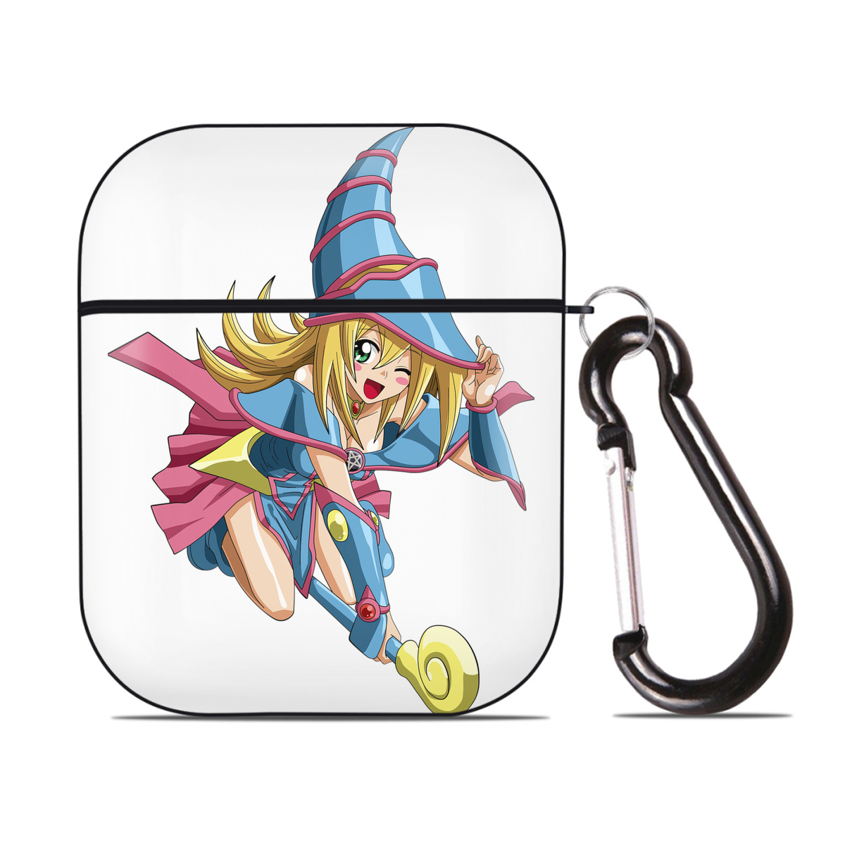 （画像用） 遊☆戯☆王 Yu-Gi-Oh! AirPods 第2世代保護ケース ハードシェル ブラック 耐衝撃・防指紋・カラビナ付き