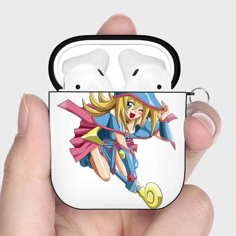 （画像用） 遊☆戯☆王 Yu-Gi-Oh! AirPods 第2世代保護ケース ハードシェル ブラック 耐衝撃・防指紋・カラビナ付き