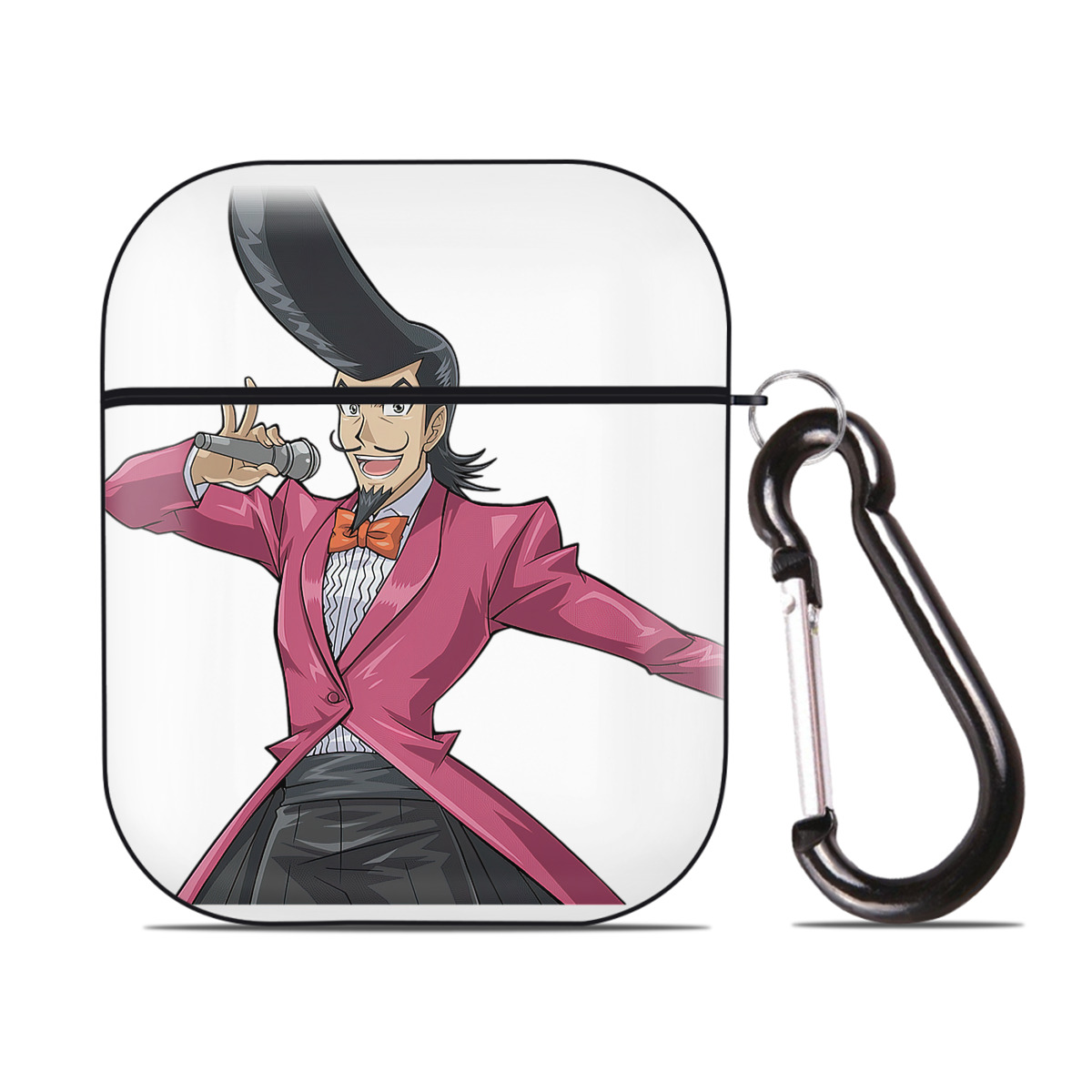 （画像用） 遊☆戯☆王 Yu-Gi-Oh! AirPods 第2世代保護ケース ハードシェル ブラック 耐衝撃・防指紋・カラビナ付き