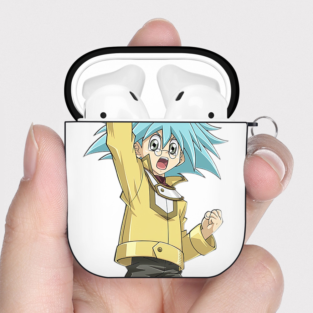 （画像用） 遊☆戯☆王 Yu-Gi-Oh! AirPods 第2世代保護ケース ハードシェル ブラック 耐衝撃・防指紋・カラビナ付き