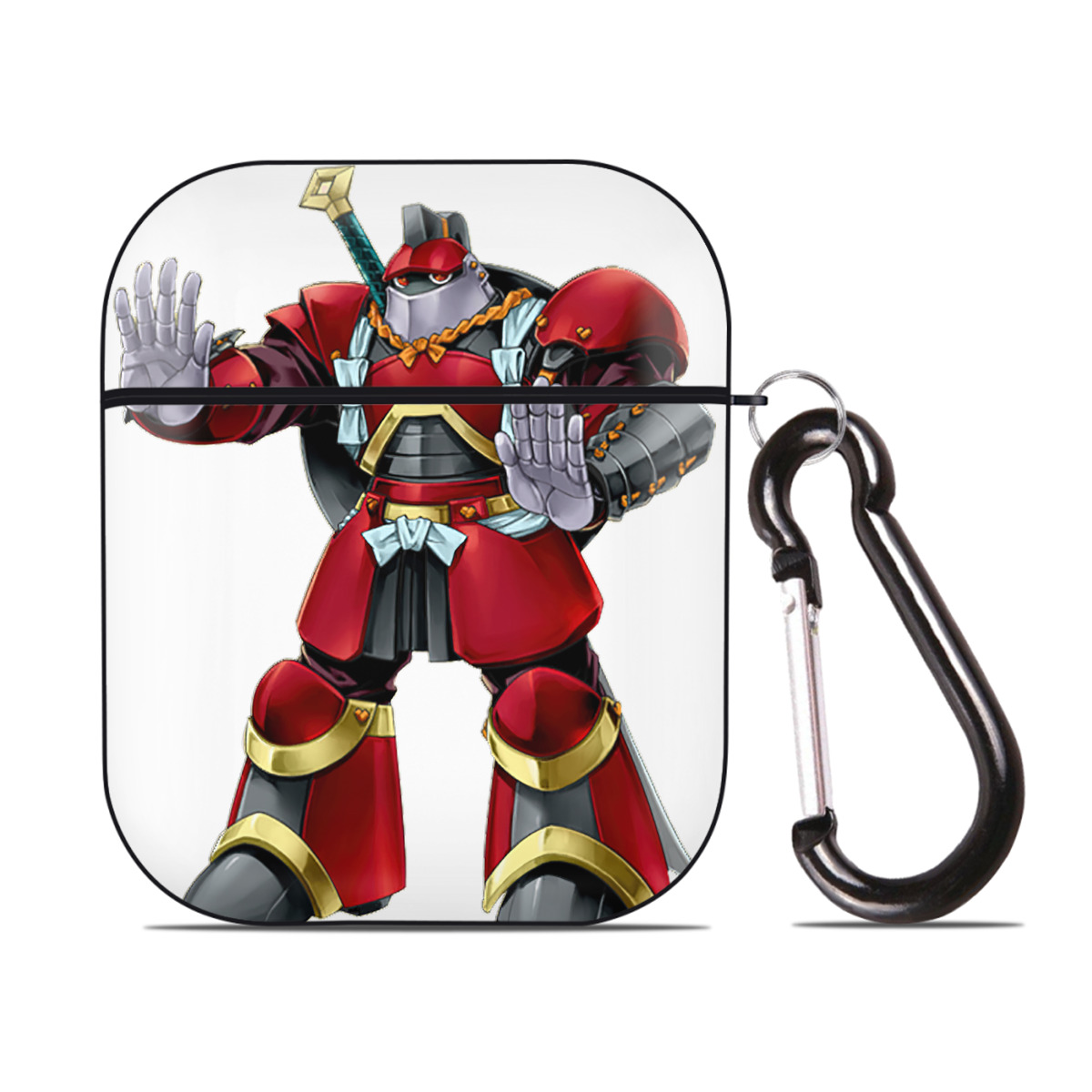 （画像用） 遊☆戯☆王 Yu-Gi-Oh! AirPods 第2世代保護ケース ハードシェル ブラック 耐衝撃・防指紋・カラビナ付き