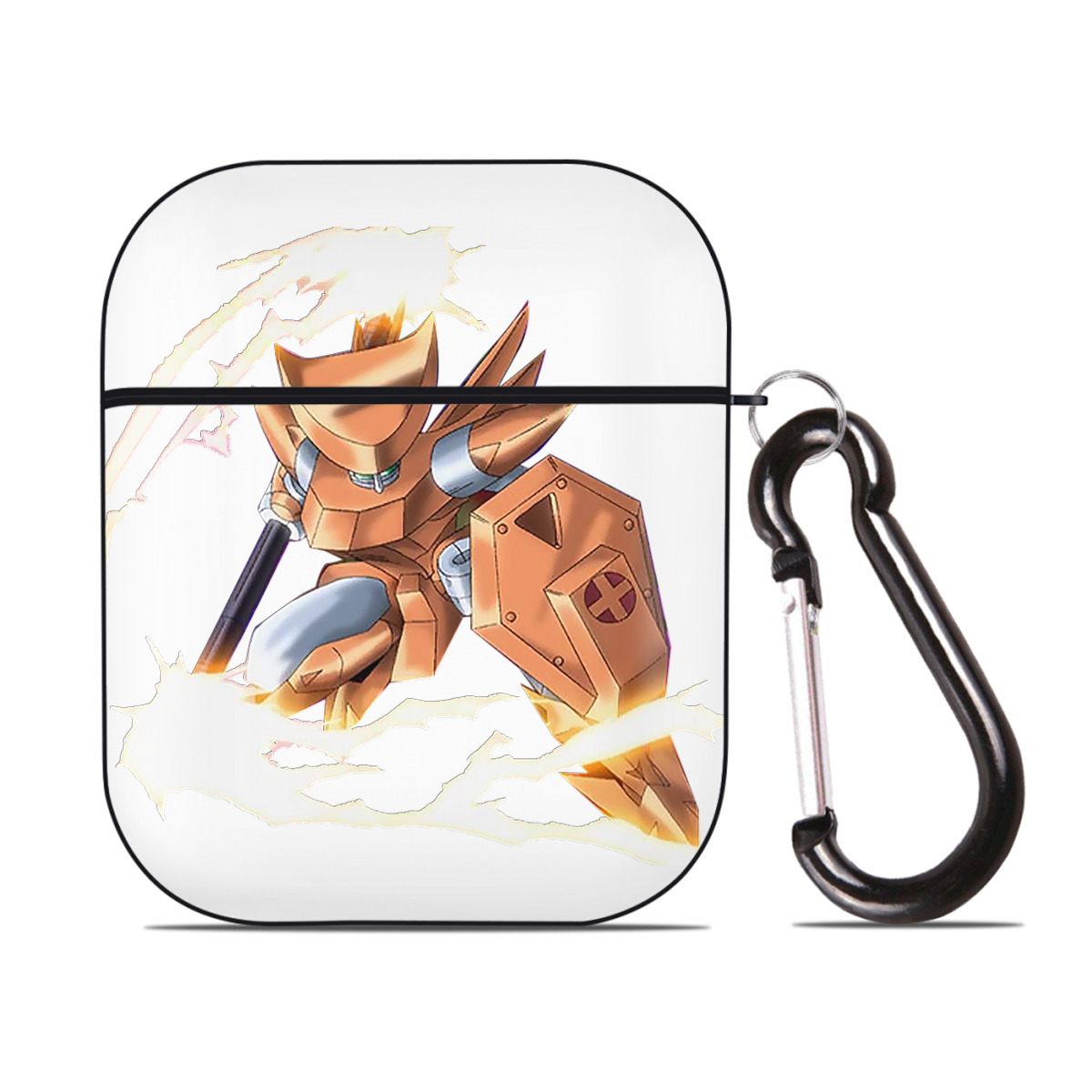 （画像用） 遊☆戯☆王 Yu-Gi-Oh! AirPods 第2世代保護ケース ハードシェル ブラック 耐衝撃・防指紋・カラビナ付き