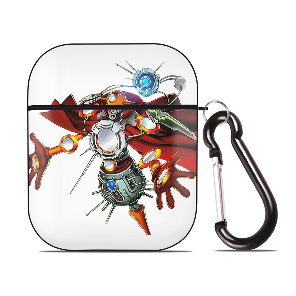 （画像用） 遊☆戯☆王 Yu-Gi-Oh! AirPods 第2世代保護ケース ハードシェル ブラック 耐衝撃・防指紋・カラビナ付き
