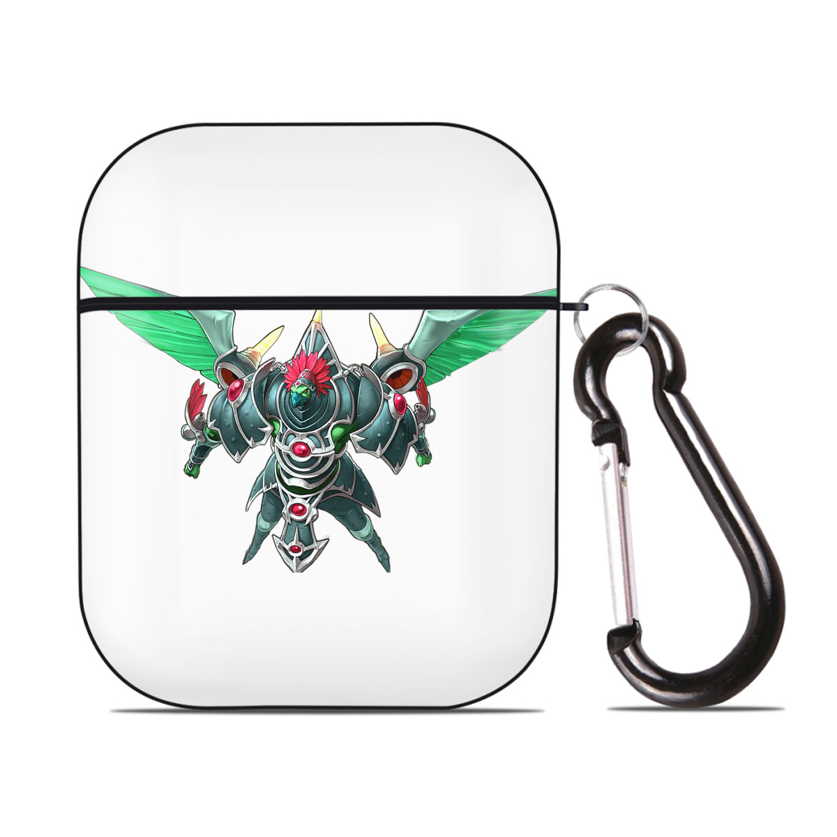 （画像用） 遊☆戯☆王 Yu-Gi-Oh! AirPods 第2世代保護ケース ハードシェル ブラック 耐衝撃・防指紋・カラビナ付き