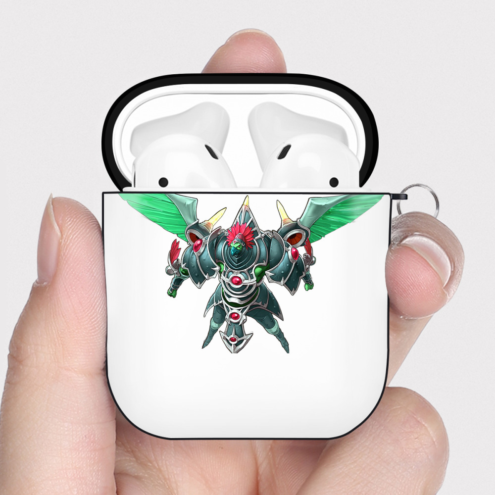 （画像用） 遊☆戯☆王 Yu-Gi-Oh! AirPods 第2世代保護ケース ハードシェル ブラック 耐衝撃・防指紋・カラビナ付き
