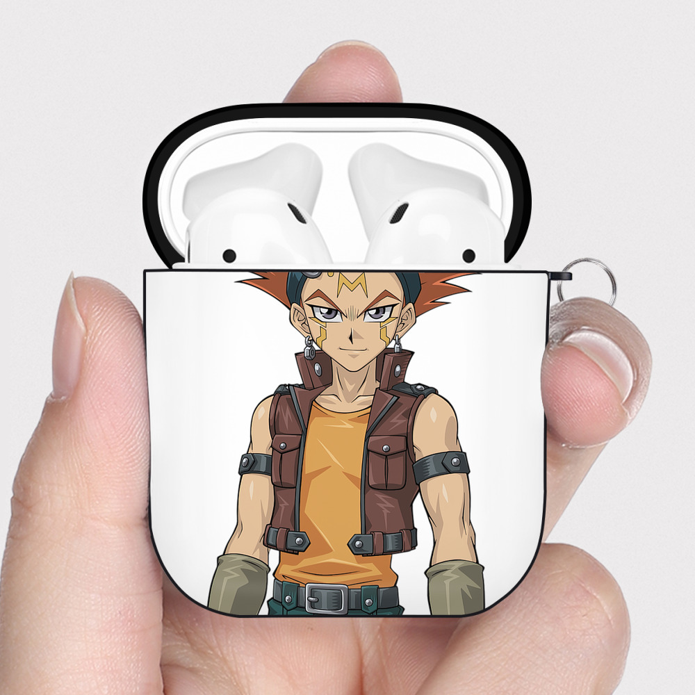 （画像用） 遊☆戯☆王 Yu-Gi-Oh! AirPods 第2世代保護ケース ハードシェル ブラック 耐衝撃・防指紋・カラビナ付き