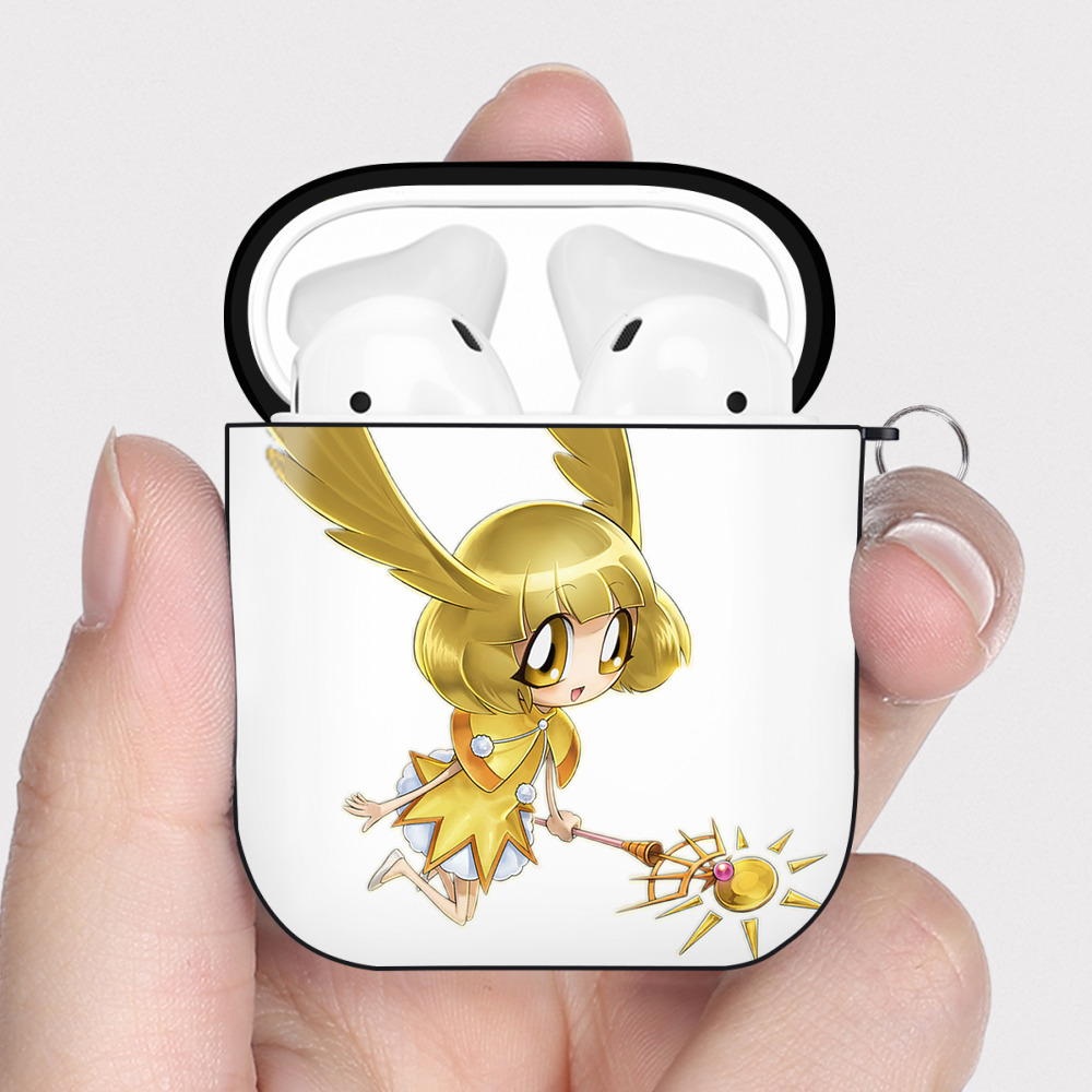 （画像用） 遊☆戯☆王 Yu-Gi-Oh! AirPods 第2世代保護ケース ハードシェル ブラック 耐衝撃・防指紋・カラビナ付き