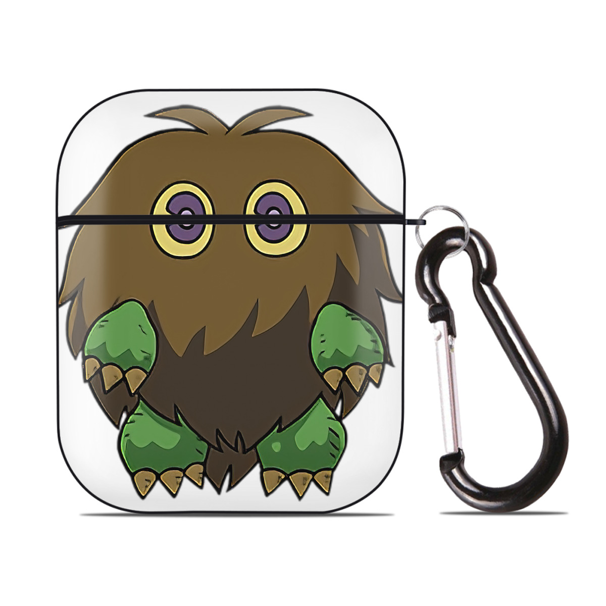 （画像用） 遊☆戯☆王 Yu-Gi-Oh! AirPods 第2世代保護ケース ハードシェル ブラック 耐衝撃・防指紋・カラビナ付き