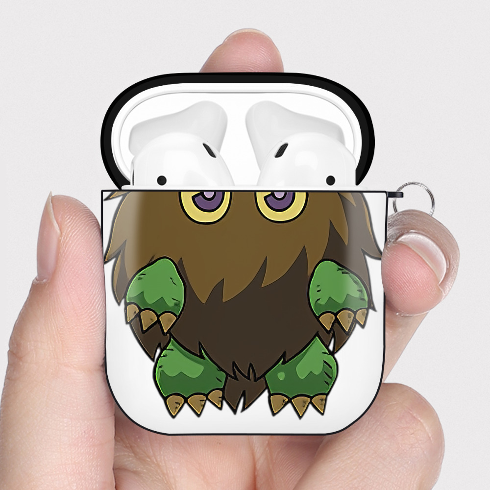 （画像用） 遊☆戯☆王 Yu-Gi-Oh! AirPods 第2世代保護ケース ハードシェル ブラック 耐衝撃・防指紋・カラビナ付き