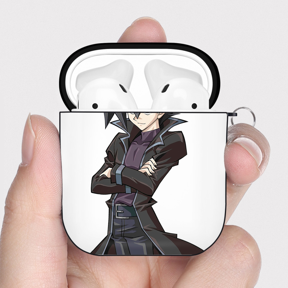 （画像用） 遊☆戯☆王 Yu-Gi-Oh! AirPods 第2世代保護ケース ハードシェル ブラック 耐衝撃・防指紋・カラビナ付き