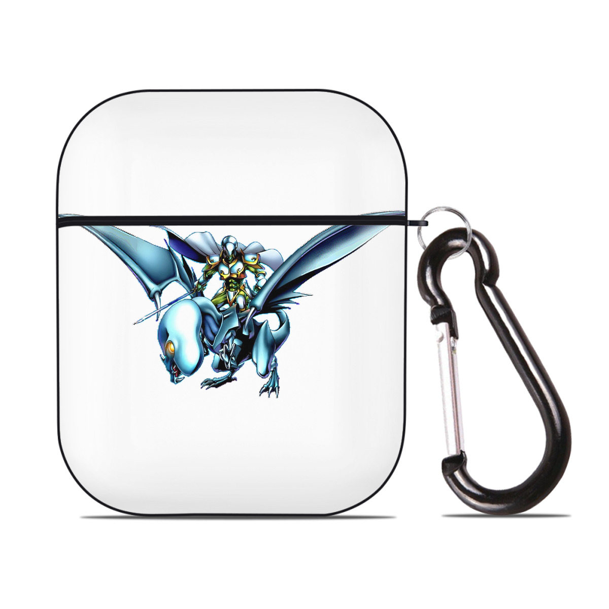 （画像用） 遊☆戯☆王 Yu-Gi-Oh! AirPods 第2世代保護ケース ハードシェル ブラック 耐衝撃・防指紋・カラビナ付き