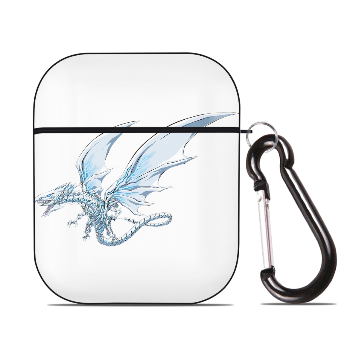 （画像用） 遊☆戯☆王 Yu-Gi-Oh! AirPods 第2世代保護ケース ハードシェル ブラック 耐衝撃・防指紋・カラビナ付き